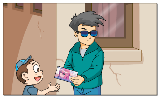 "Oh my god, it's my own Clear Blue Sky card! YAAAAY"